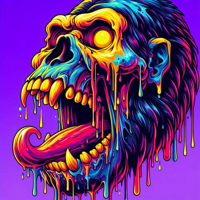 Psychedelic Melting Skull Art Dalle Prompt Promptsideas