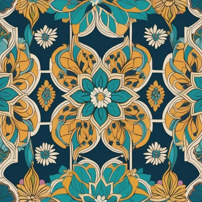 Moroccan Theme Fabric Patterns Stable Diffusion Prompt - promptsideas.com