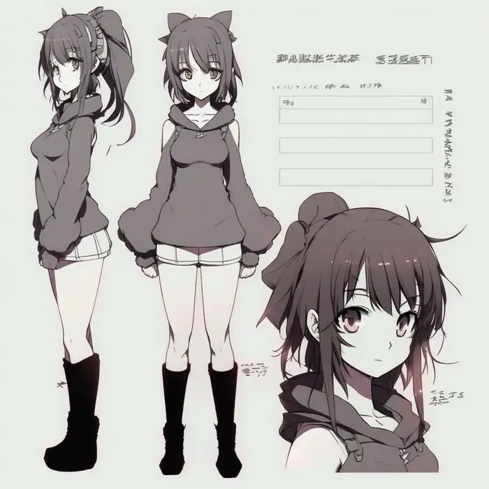 Anime Character Design Reference Sheets Midjourney Prompt