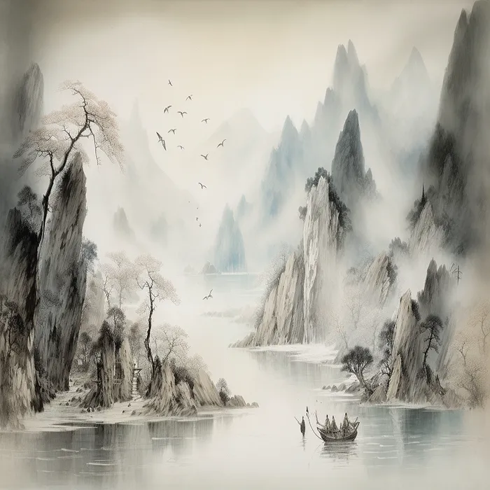 Chinese inkwash painting : r/midjourney
