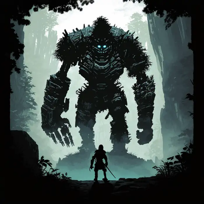 Midjourney prompt: god king shadow of colossus, dark - PromptHero