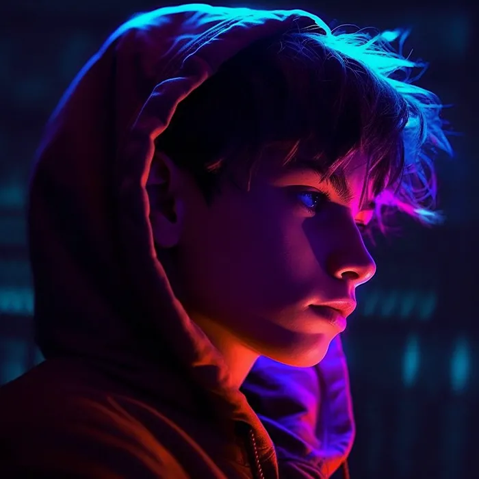 Neon portrait Midjourney Prompt - promptsideas.com