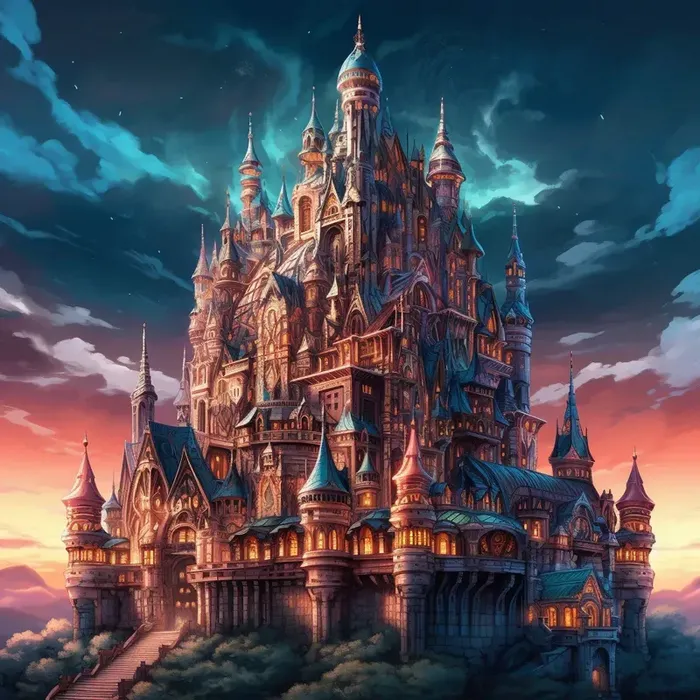 Fantasy Castles Illustrations Midjourney Prompt - promptsideas.com