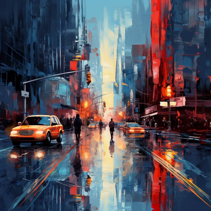 Colorful City Painting Midjourney Prompt - promptsideas.com