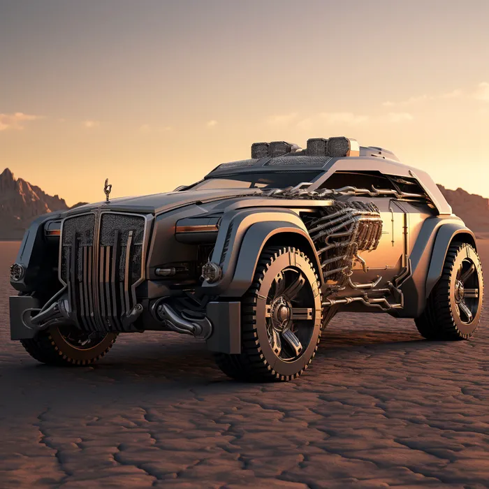 Futuristic Post-apocalyptic Car Models Midjourney Prompt - promptsideas.com