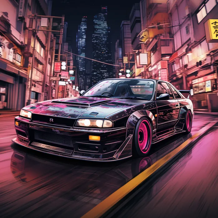 Synthwave Cars Midjourney Prompt - promptsideas.com