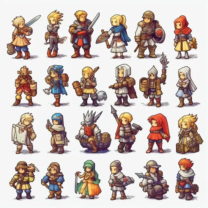 Old Style RPG Characters Midjourney Prompt - promptsideas.com