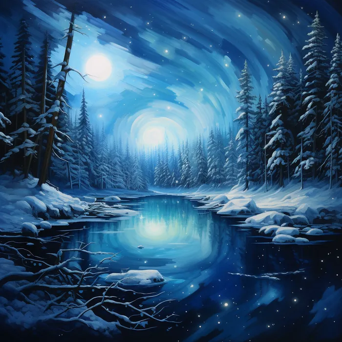 Ethereal Winter Paintings Midjourney Prompt - promptsideas.com