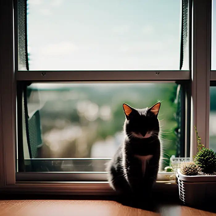 Cat Sitting on a Windowsill Stable Diffusion Prompt - promptsideas.com