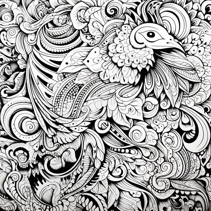 Adult coloring book pages Midjourney Prompt - promptsideas.com