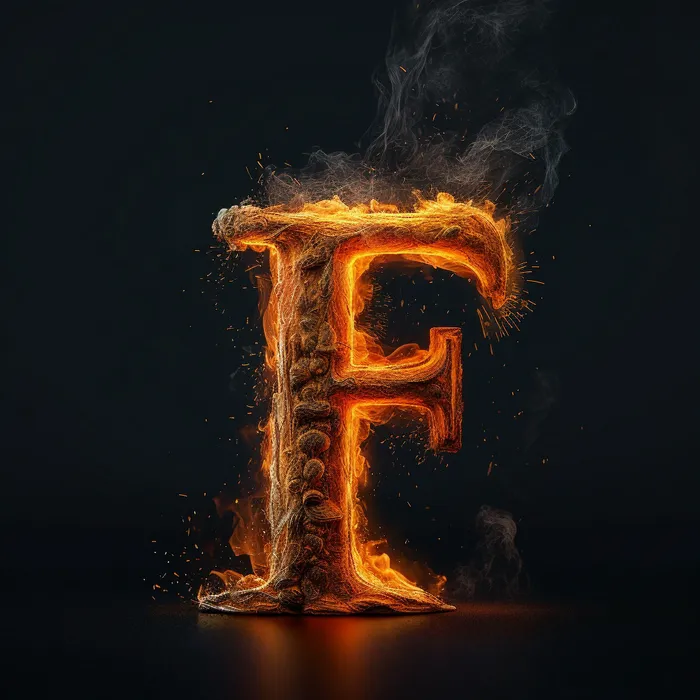 3D Flaming Letters Midjourney Prompt - promptsideas.com