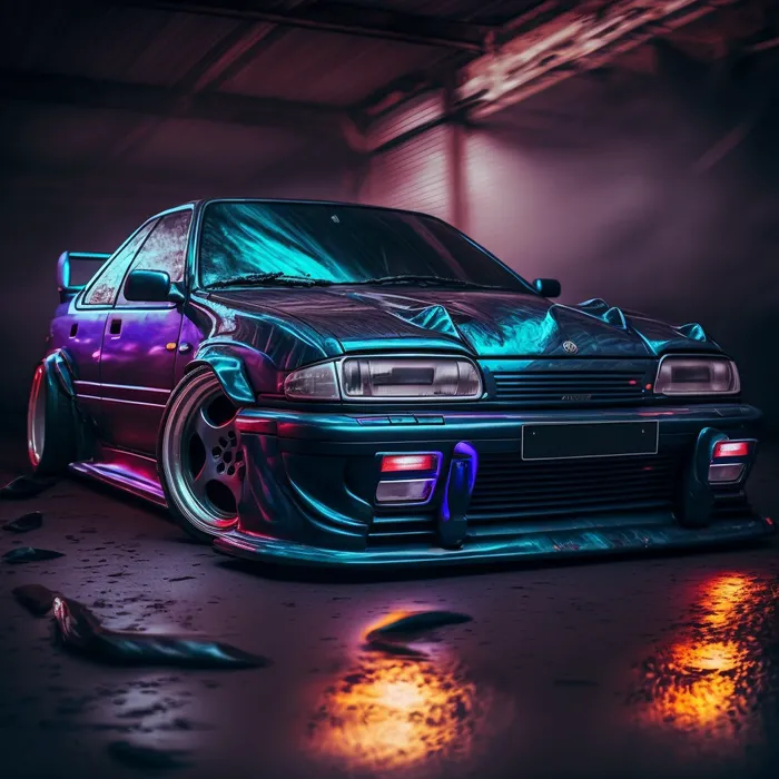 Cyberpunk Car Photographs Midjourney Prompt - promptsideas.com