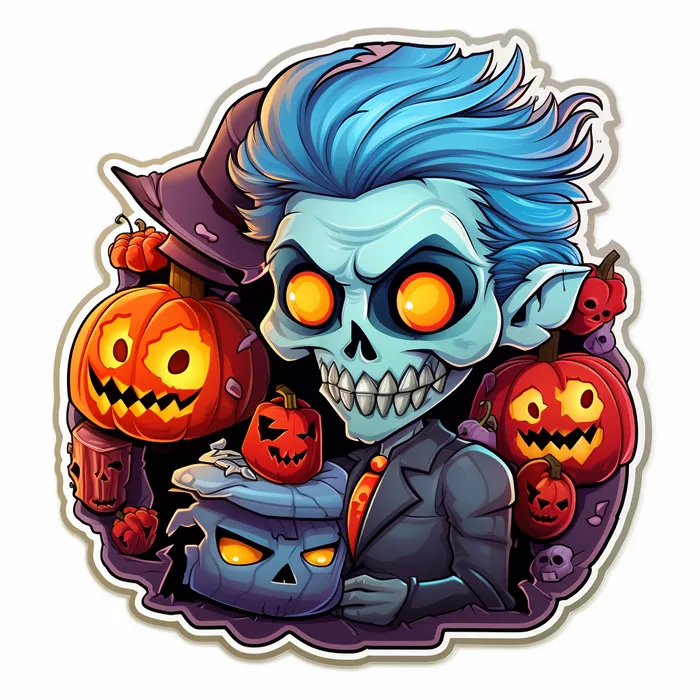 Spooky Halloween Stickers Midjourney Prompt - promptsideas.com