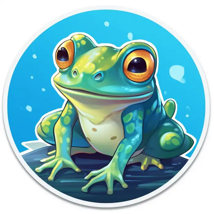 Cute Frog Sticker Midjourney Prompt - promptsideas.com