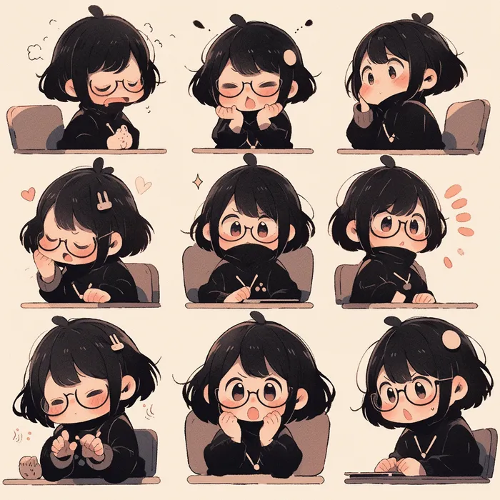 Cute Character with Different Facial Expression Midjourney Prompt ...