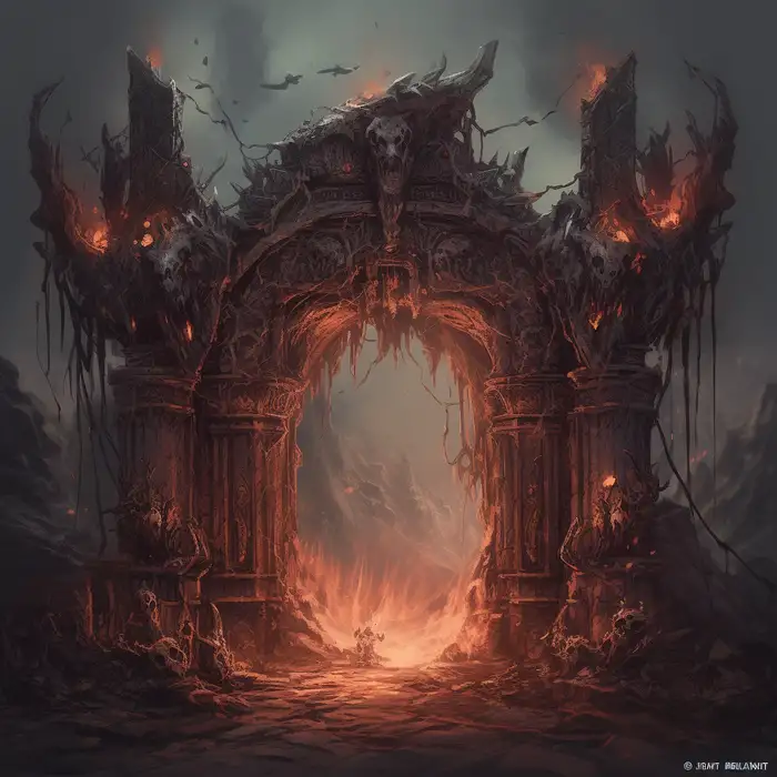 Fantasy Gates Of Hell Midjourney Prompt - Promptsideas.com