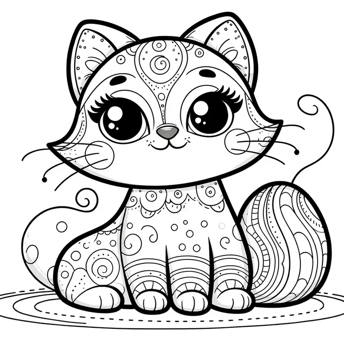 Easy Line Art Coloring Pages For Kids Dalle Prompt - promptsideas.com