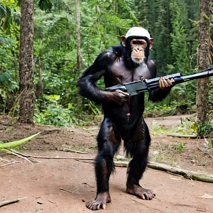 War Chimps Stable Diffusion Prompt - promptsideas.com