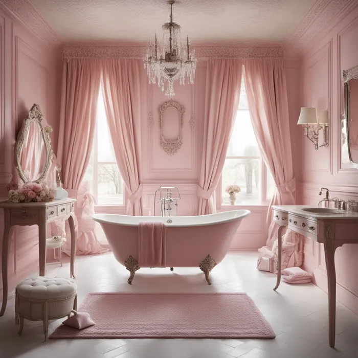 Retro French Boudoir Pink style home decor Stable Diffusion Prompt ...
