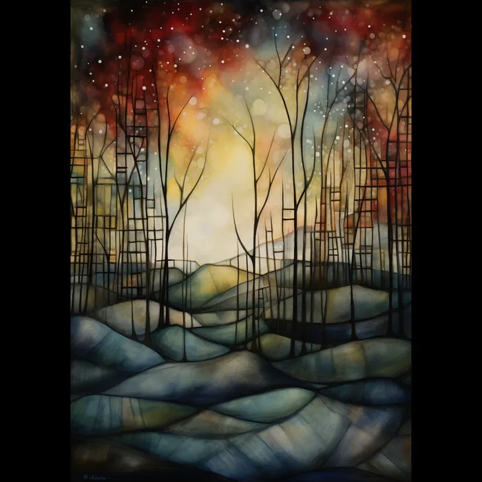 Geometric Visions: A Journey Through Landscapes Midjourney Prompt 